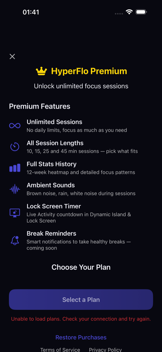 HyperFlo Premium upgrade options